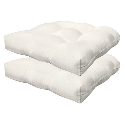 Outdoor Extra Thick Polyester Seat/Back Cushion 23'' W x 75'' D with Thickness of 5 (Set of 2) Wildon Home Fabric: White Polyester/Polyester Blend