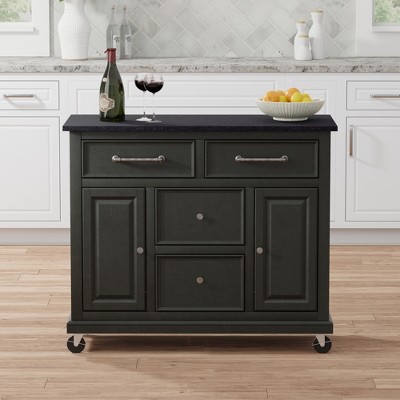 Glenwillow Home Kitchen Cart with Locking Casters - No-Tool Assembly