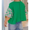 Women's Plus Floral Puff Sleeve Top - Oddi - 3 of 3