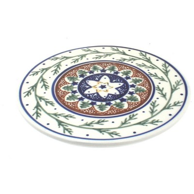 Blue Rose Polish Pottery Evergreen Trivet