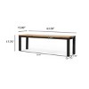 Outdoor Wooden Patio Dining Bench with Metal Frame,Modern Patio Bench with Slat Top,Teak Finish Bench for Garden or Backyard-Coolbibila - 4 of 4