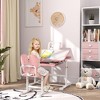 Qaba Kids Desk and Chair Set, Height Adjustable Study Desk and Chair Set with Tilt Desktop & Storage for Writing Reading and Drawing - 3 of 4