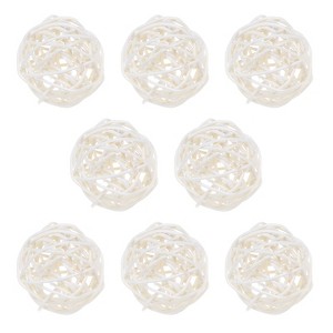 Unique Bargains Wicker Rattan Decorative DIY Crafts Balls for DIY Crafts 8 Pcs - 1 of 4