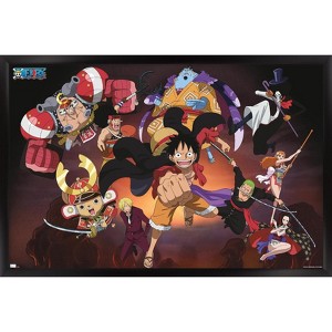 Trends International One Piece: Wano Country - Group Attack Framed Wall Poster Prints - 1 of 4
