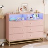 6 Drawer Double Dresser with Power Outlet and LED Light - 2 of 4