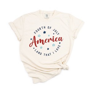 Simply Sage Market Women's Land That I Love Colorful Short Sleeve Garment Dyed Tee - 1 of 2