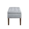 GDFStudio Peter Velvet Tufted Upholstered 48" Ottoman with Nail and Wood Legs - 4 of 4