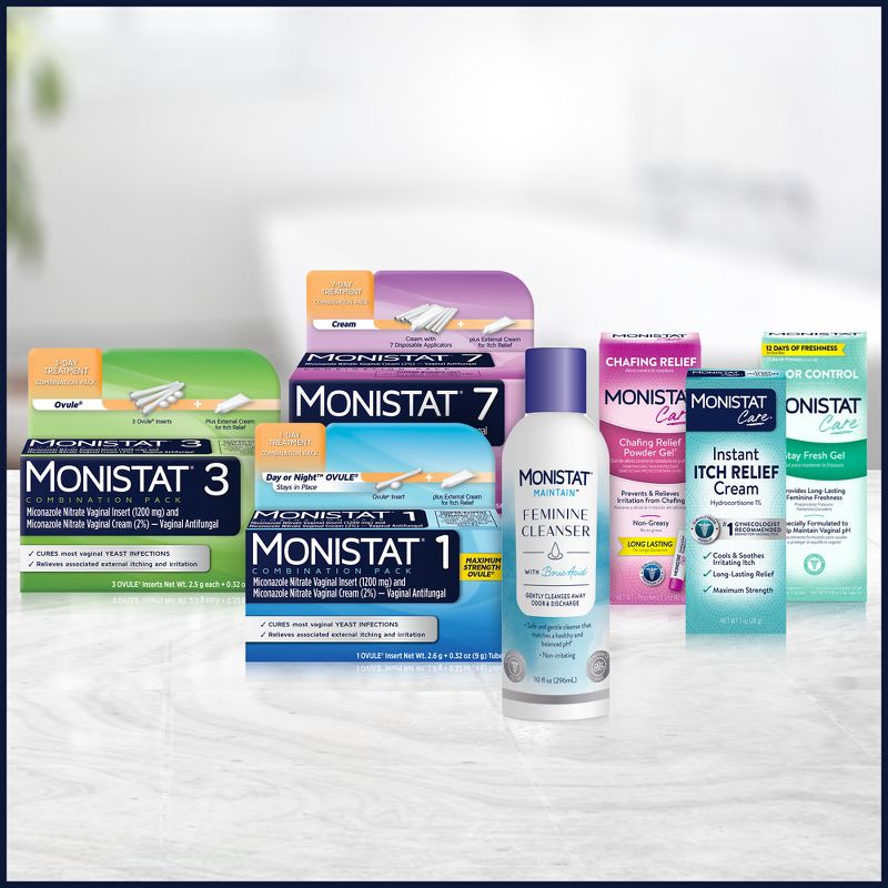 Monistat 3-Dose Yeast Infection Treatment, 3 Prefilled Applicators &#38; External Itch Cream, 3 of 10