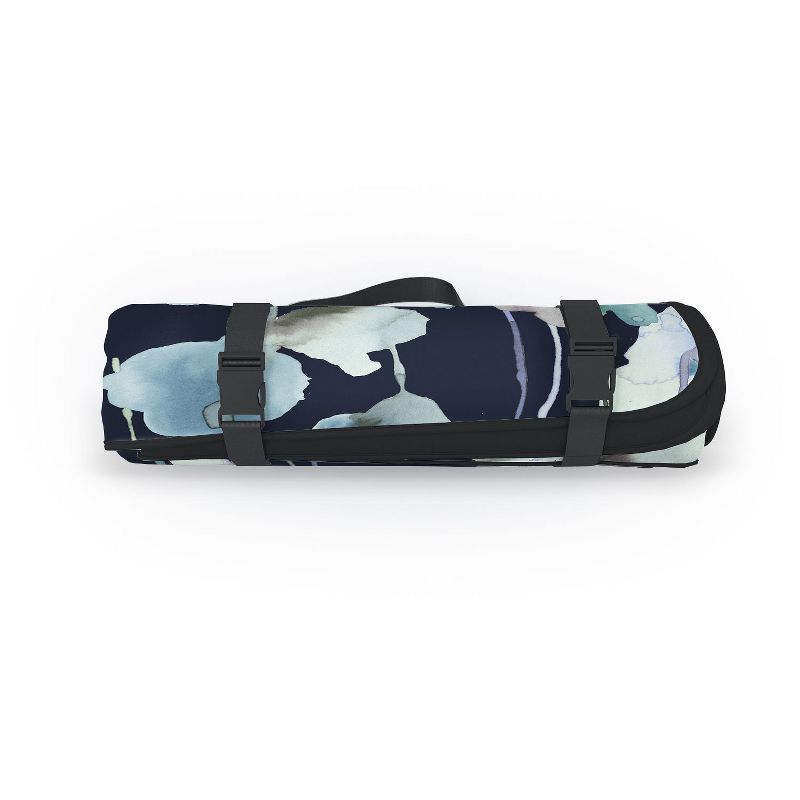 Ninola Design Watery Abstract Flowers Navy Picnic Blanket - Deny Designs, 2 of 4