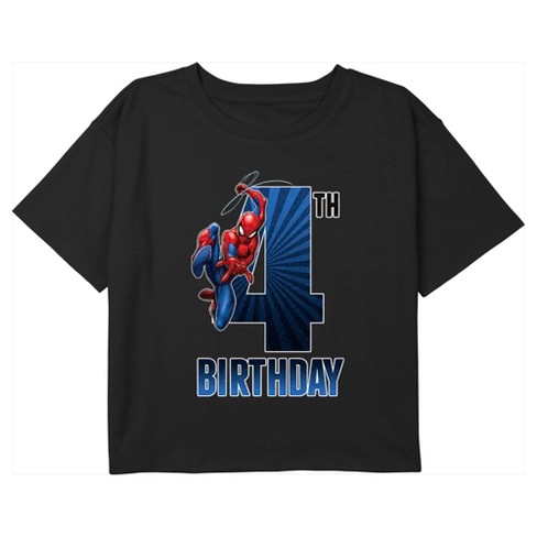 4th birthday spiderman shirt online