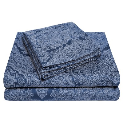 Vintage Bohemian 600 Thread Count Floral Paisley Cotton Blend Deep Pocket Bed Sheet Set by Blue Nile Mills