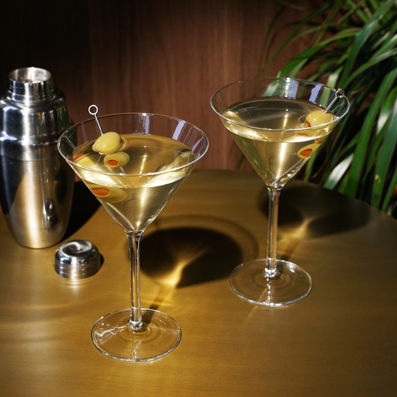 Viski Stemmed Crystal Martini Glasses Set of 2 - Premium Crystal Clear Glass, Stemmed Martini Cocktail Glasses, Cocktail Glass Gift Set - 9 oz, 2 of 7