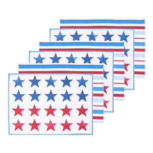 C&F Home Red White & Pow Placemats Set of 6, 14" x 20" - 1 of 4