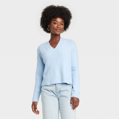 Light blue sweaters for women hotsell