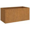 vidaXL Durable Corten Steel Planter - Weather-Resistant Rectangle Raised Bed for Outdoor Planting - 24.4"x11.8"x11.4" - Easy to Assemble Garden Décor - 2 of 4