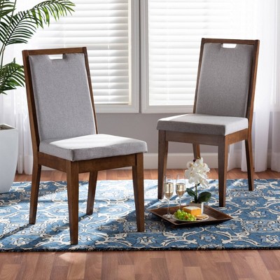 2pc Octavia Wood Dining Chair Set - Baxton Studio