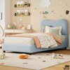 Jojoka Twin/Full/Queen Size Bed Frame, Boucle Upholstered Platform w/ Rounded Headboard, Wooden Slats, Low Profile, Heavy Duty, No Box Spring Needed - 4 of 4