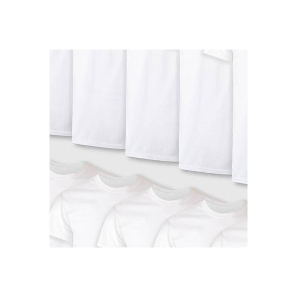 Camiseta interior de cuello redondo que absorbe la humedad para hombre Hanes, paquete de 10 - Blanco 8