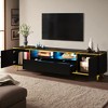 70.9" Modern TV Stand with LED Lights for TVs up to 80", Entertainment Center with 2 Cabinets, 2 Drawers & Shelves, Media Console with Metal Legs - 2 of 4
