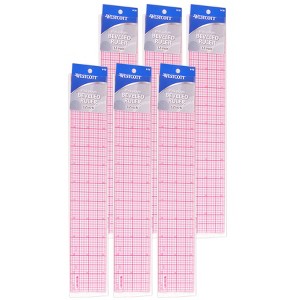 Westcott® 12" 8ths Beveled Grid Ruler, Pack of 6 - 1 of 4