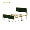 Full/King Bed Frame Modern Heavy Duty Velvet Upholstered Platform With Dense Sponge Headboard No Box Spring Needed In Gold And White,Green - 2 of 4
