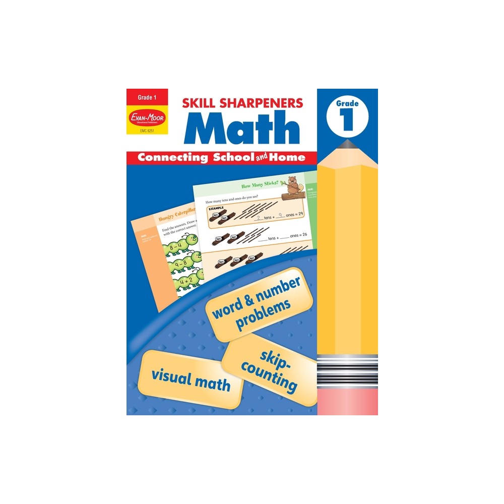 Skill Sharpeners: Math, Grade 1 Workbook - by Evan-Moor Educational Publishers (Paperback)