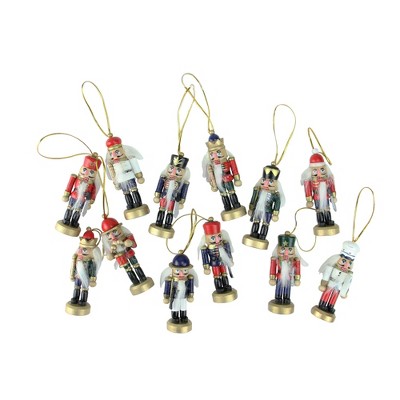 Northlight 12-Piece Red and Blue Mini Christmas Nutcracker Ornament Set 3.25"