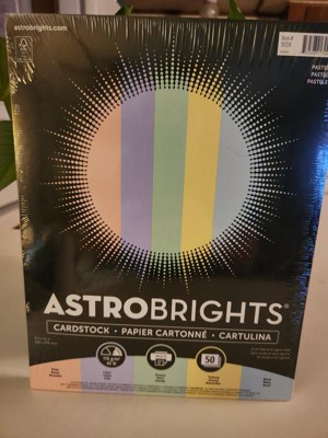 Astrobrights Punchy Pastel Assortment Cardstock, 8.5 x 11, 65 lb. 5-Color Assortment, 100 Sheets (91786)