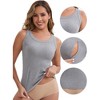 INSPIRE CHIC Women's Zippers Nursing Tank Wide Straps U-Neck Long Postpartum Tank Undershirts - 3 of 4