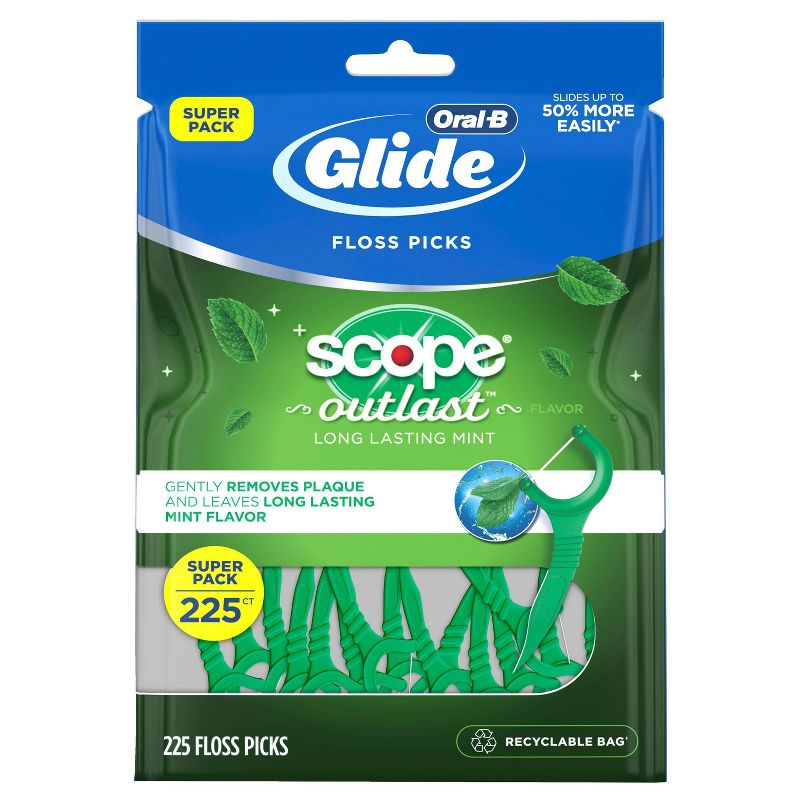 Oral-B Glide with Scope Outlast Dental Floss Picks - Mint, 1 of 11
