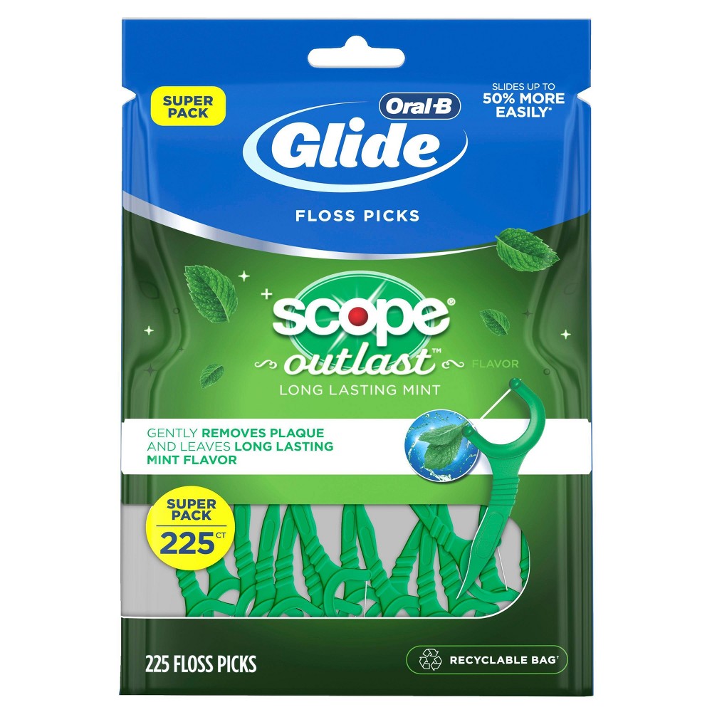 Photos - Toothpaste / Mouthwash Oral-B Glide with Scope Outlast Dental Floss Picks - Mint - 225ct 