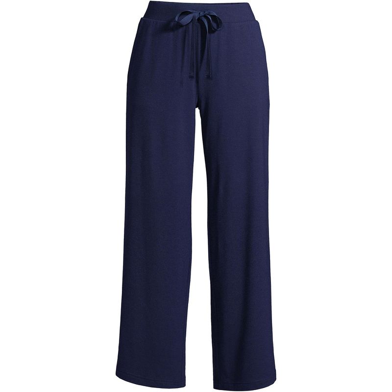 Lands' End Women's Lounge Mid Rise Wide Leg Crop Pajama Pants, 3 of 7
