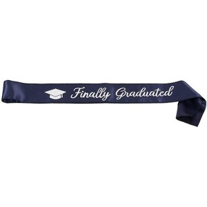 Blue Panda Finally Graduated Graduation Stole & Satin Sashes, Class of 2024 Grad Party Favors & Supplies, Unisex, 72 in - 1 of 3