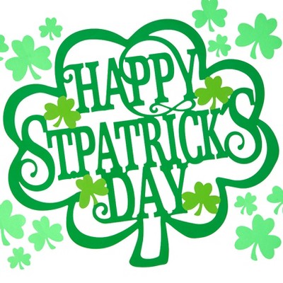 The Lakeside Collection Valentine's or St Patrick's Metal Wall Sign with 12 Wall Stickers - Happy St. Patrick's Day