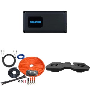 Memphis Audio MJMERAM8D1V2 Dual 8" Ram enclosure with a PRX1500.1v2 Monoblock Amplifier and Wiring Kit - 1 of 4