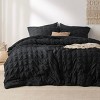Bedsure | 7 Pcs Bedding Set in Textured White Plaid Seersucker - 2 of 4