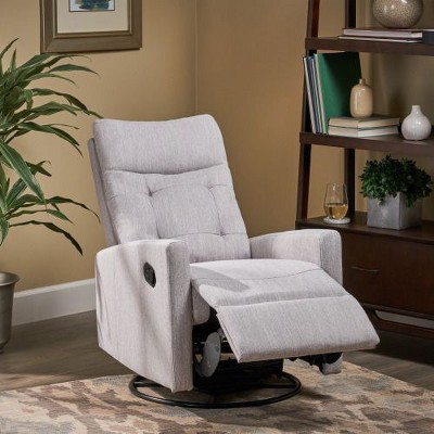 CENGHU Glider Swivel Recliner Chair in Fabric, Adult Sofa Chair, Recliner Chair for Adult, Mid Century Modern Pushback Chair for Living Room, Bedroom
