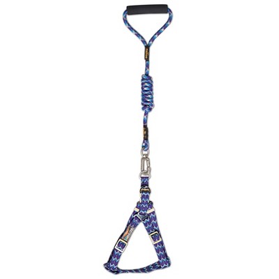 Dog Helios 'Surfside' Adjustable Dog Harness and Leash Blue