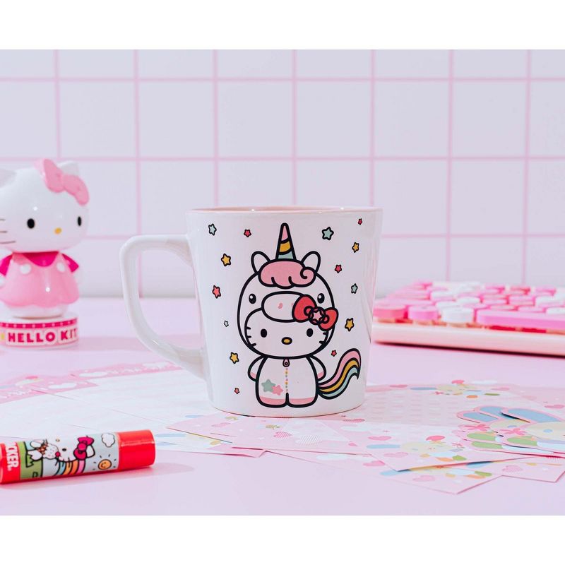 Silver Buffalo Sanrio Hello Kitty Unicorn Ceramic Latte Mug | Holds 17 Ounces, 3 of 9