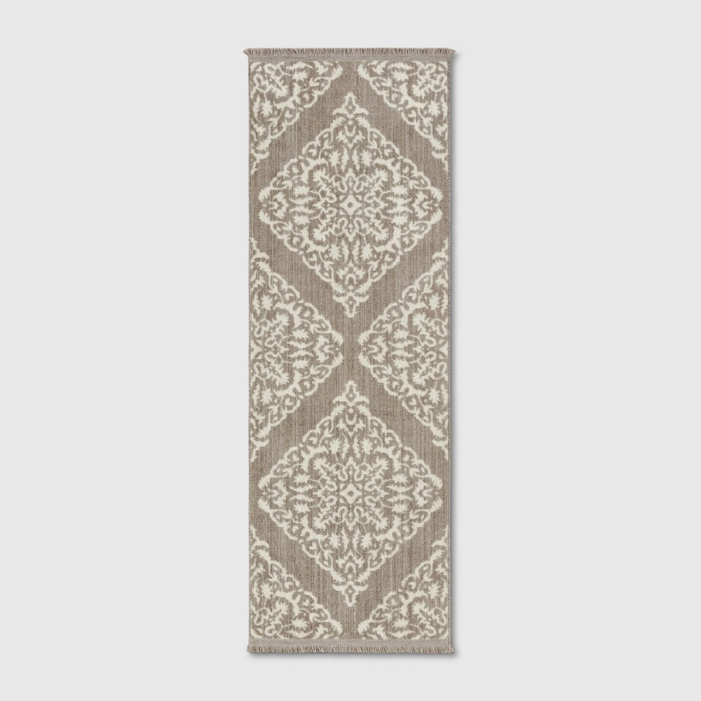  Runner Medallion Woven Accent Rug Gray