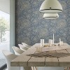 RoomMates Zen Dahlia Blue Peel and Stick Wallpaper: Removable Vinyl Wall Mural, Botanical Floral, 28.18 Sq Ft Coverage - 2 of 4