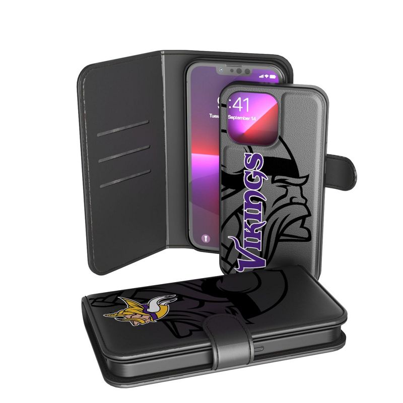 Keyscaper Minnesota Vikings Monocolor Tilt Wallet Phone Case, 1 of 2
