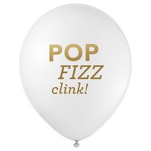 12ct Inklings Paperie White & Gold Pop Fizz Clink Balloons
