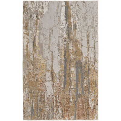 Aura Modern Abstract Ivory/Gold/Brown Area Rug