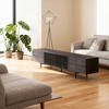 Luck Live 94.48" Black Modern TV Stand with Adjustable Shelves, Soft-Close Hinges & Cable Holes, Metal Legs for Home Living - 4 of 4