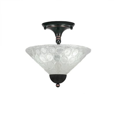 Toltec Lighting Any 2 - Light Flush Mount in  Black Copper with 12" Italian Bubble Shade