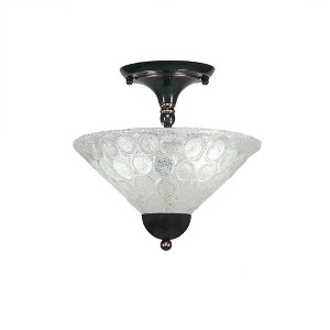 Toltec Lighting Any 2 - Light Flush Mount in  Black Copper with 12" Italian Bubble Shade - 1 of 1