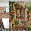 Paaaawaters 1pcs Vintage Landscape Polyester Shower Curtain with Hooks - Water-Resistant, Machine Washable - 4 of 4