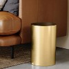 LunaLulinlk 4.5 gal Metalla Plastic Open Top Bathroom Trash Can, Matte Brass - 3 of 4