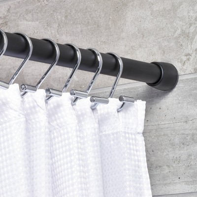 Chrome T-Bar Metal Shower Curtain Hooks Set of 12